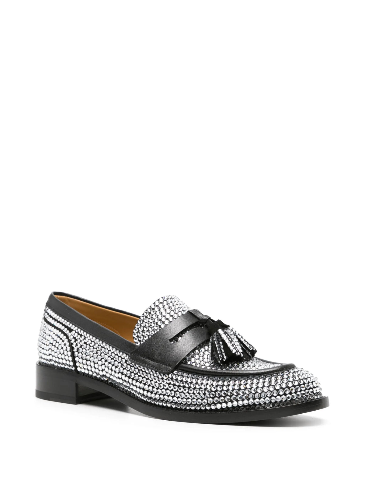 René Caovilla - Rhinestone-embellished Leather Loafers