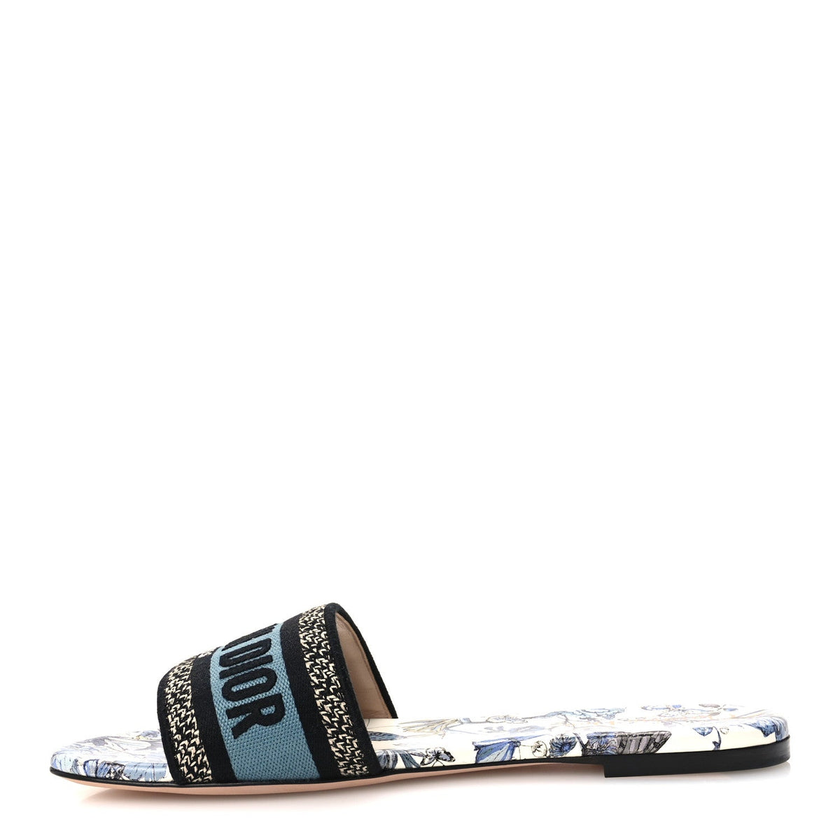 Dior - Canvas Embroidered Butterfly Dway Mules Slide Sandals