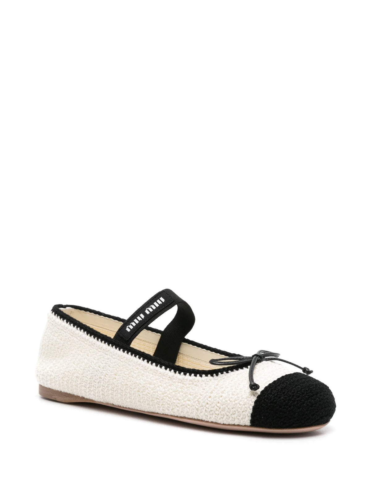 Miu Miu - Bow-detail Knitted Ballerina Shoes