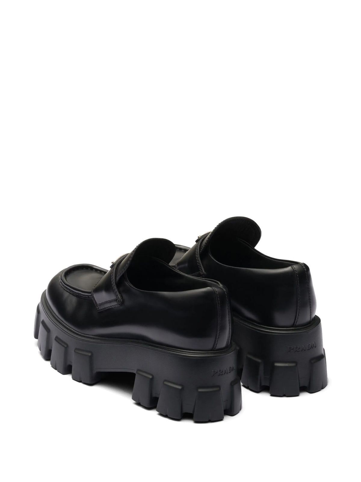 Prada - Brushed Leather Monolith Loafers
