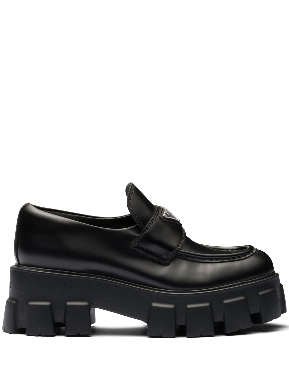 Prada - Brushed Leather Monolith Loafers