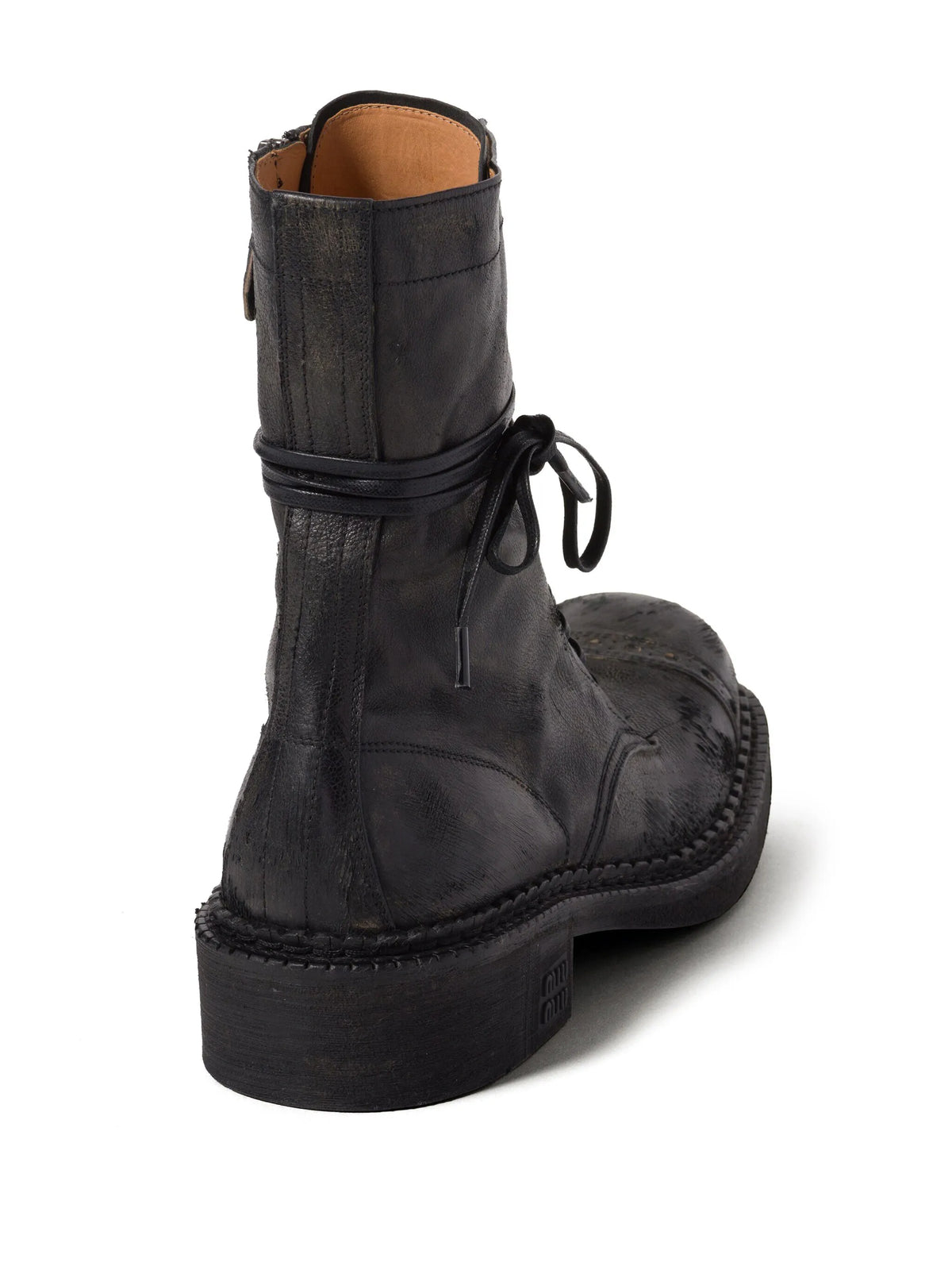 Miu Miu - Lace-up Leather Boots