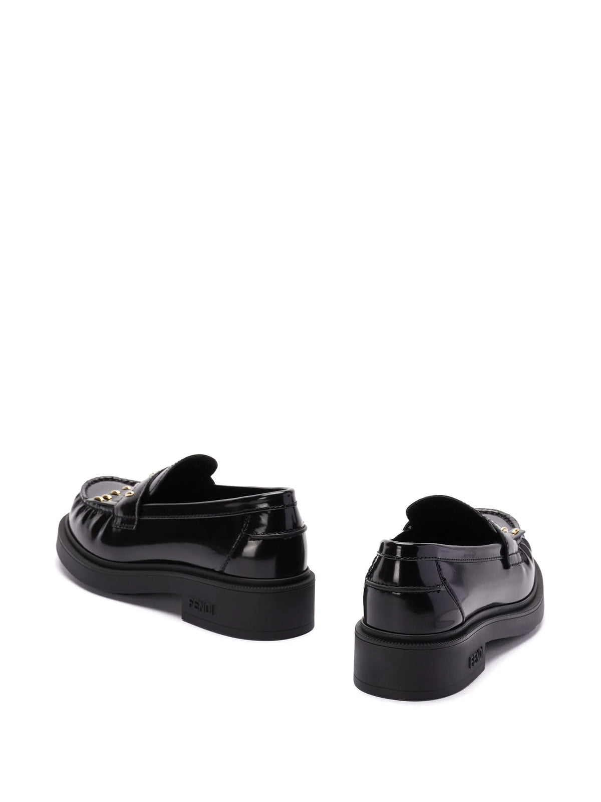 Fendi - Logo-plaque Leather Loafers