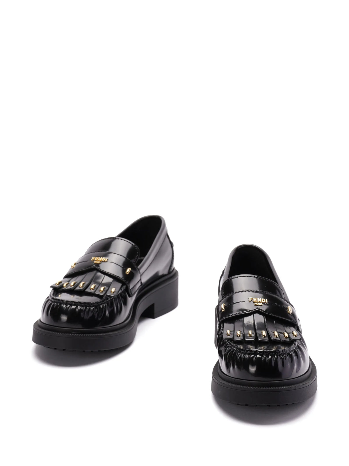 Fendi - Logo-plaque Leather Loafers