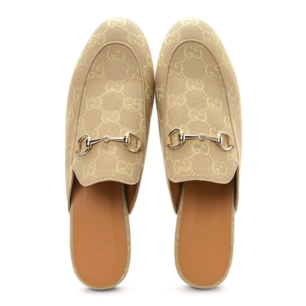 Gucci - Canvas GG Monogram Princetown Slippers