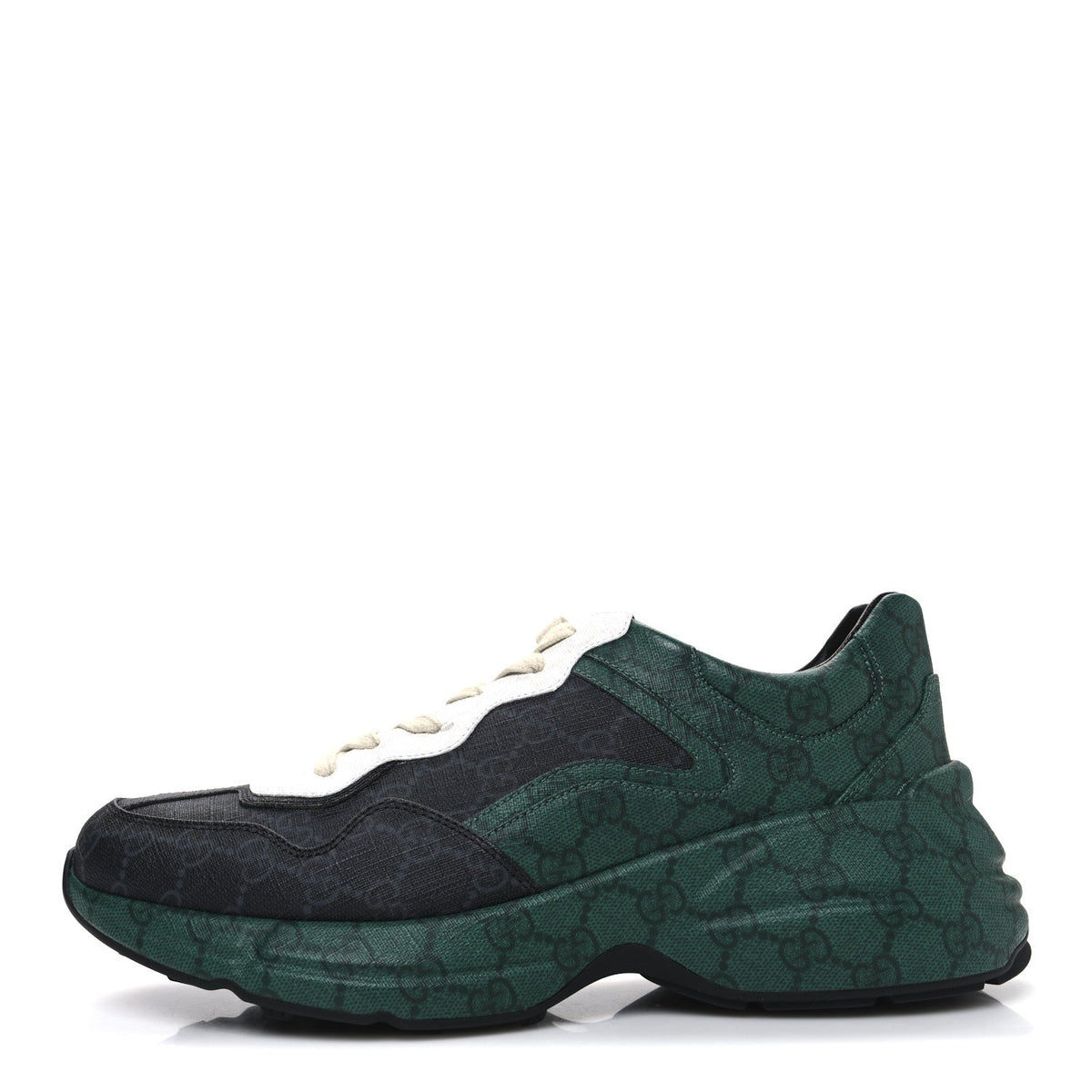 Gucci - GG Supreme Monogram Rhyton Sneakers 8.5 Black Green