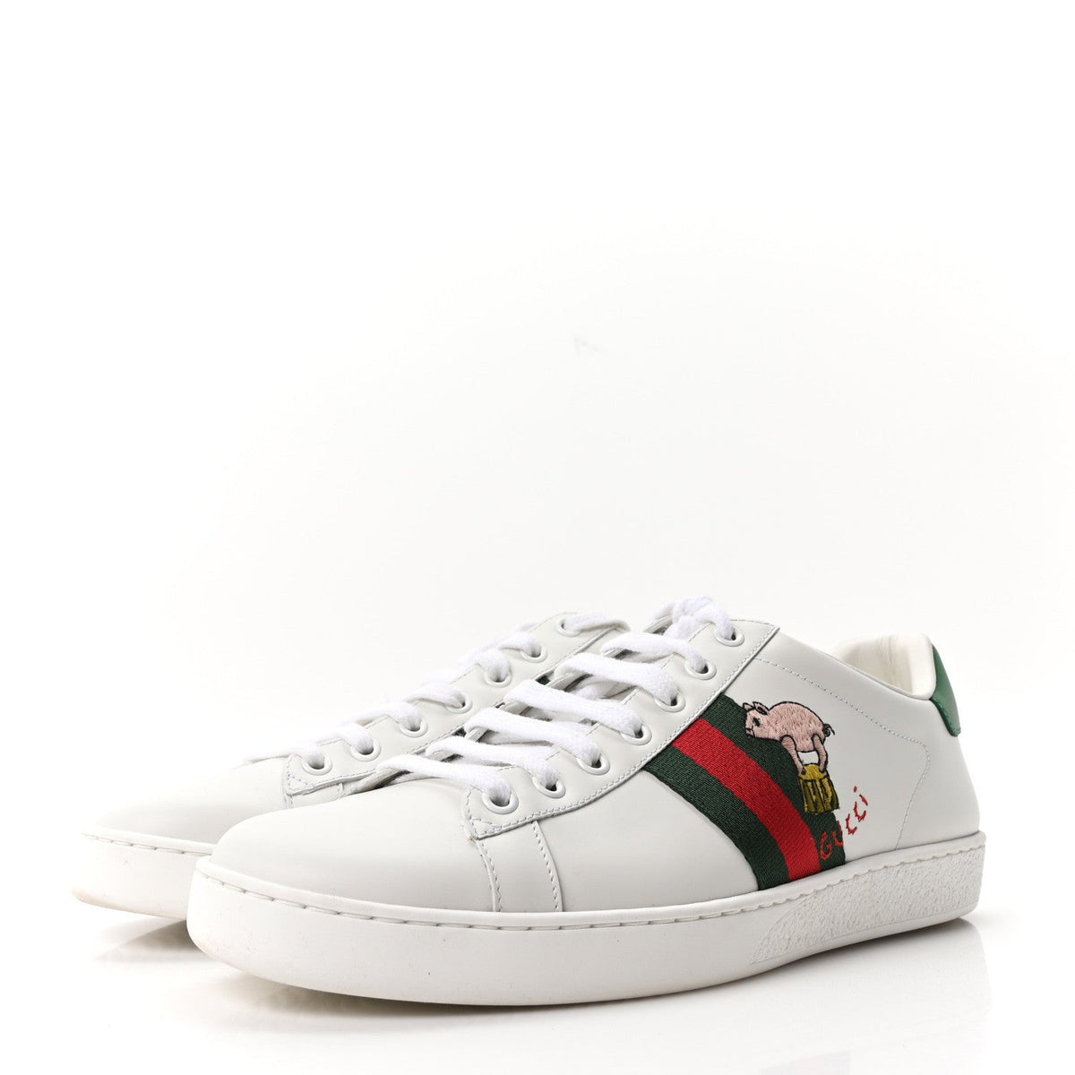 Gucci - Calfskin Web Embroidered Ace Sneakers