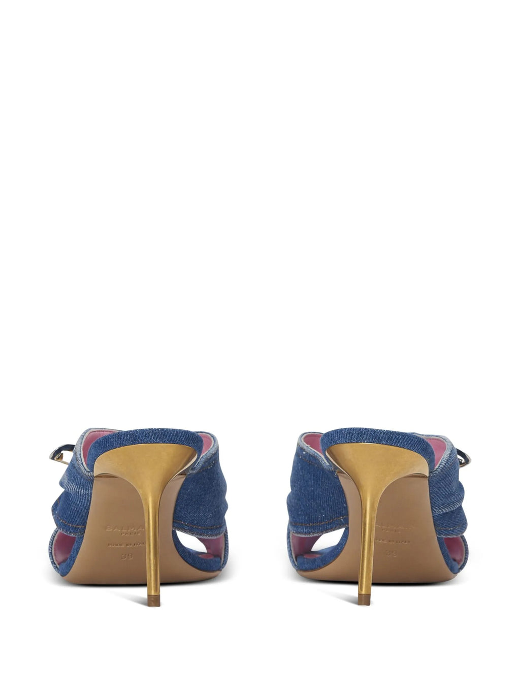 Balmain - Saftey-pin Denim Mules