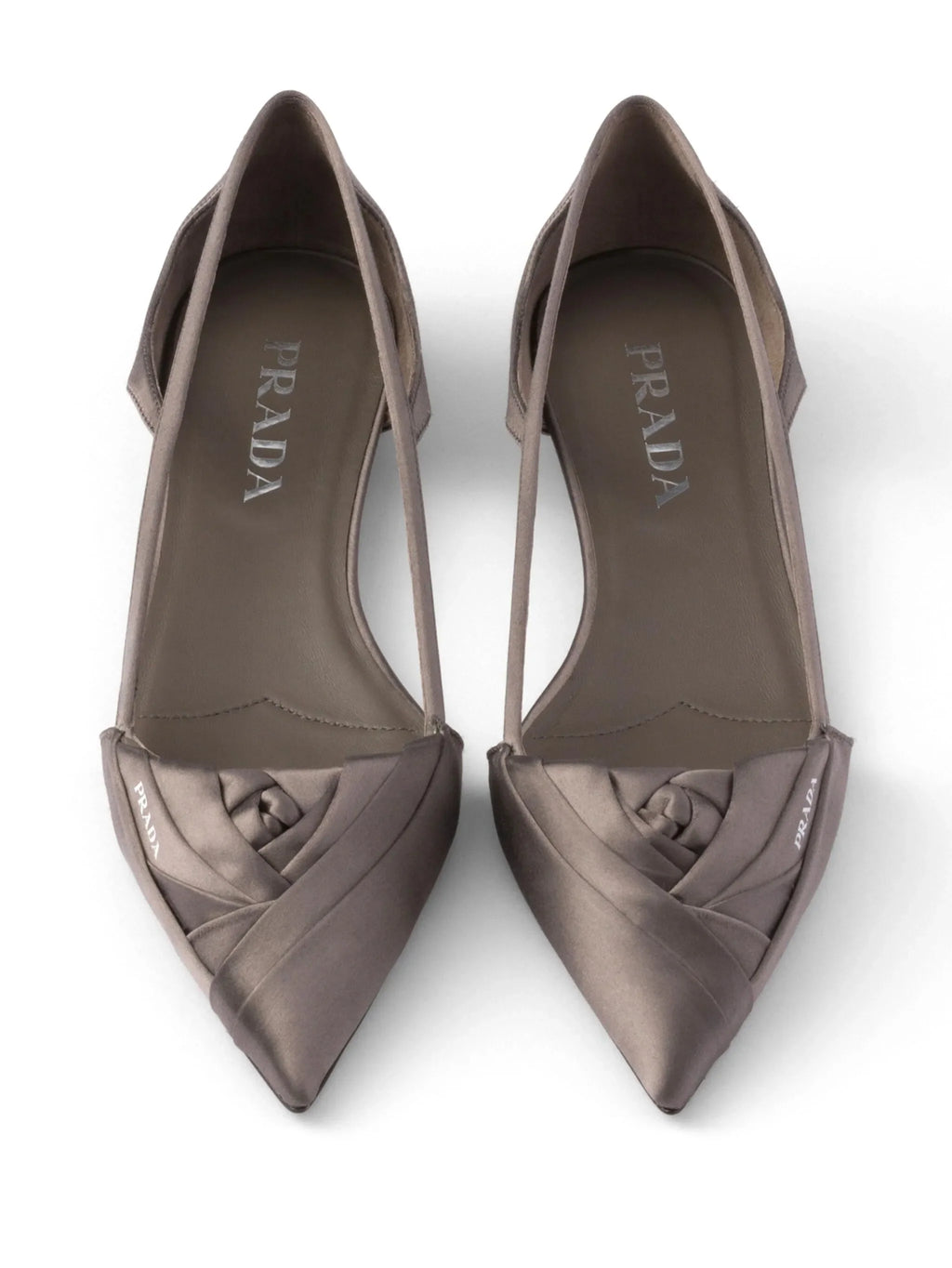 Prada - Satin Cut-out Ballerinas