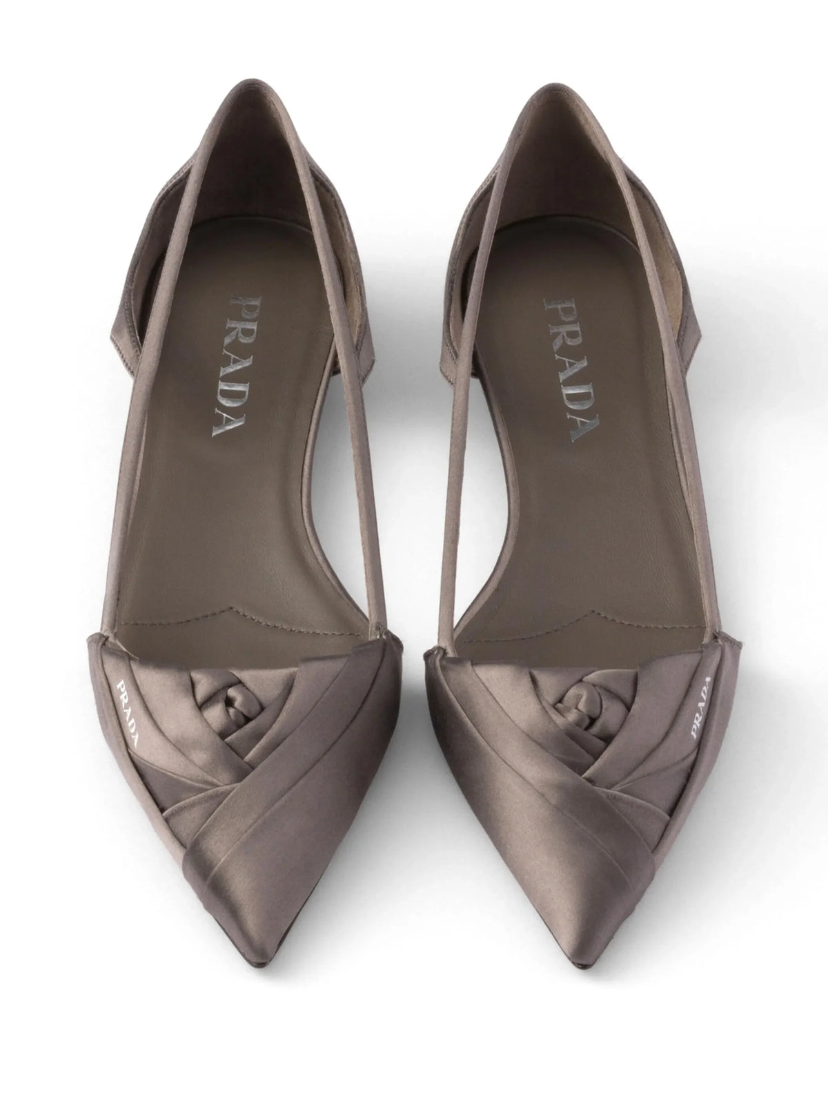 Prada - Satin Cut-out Ballerinas