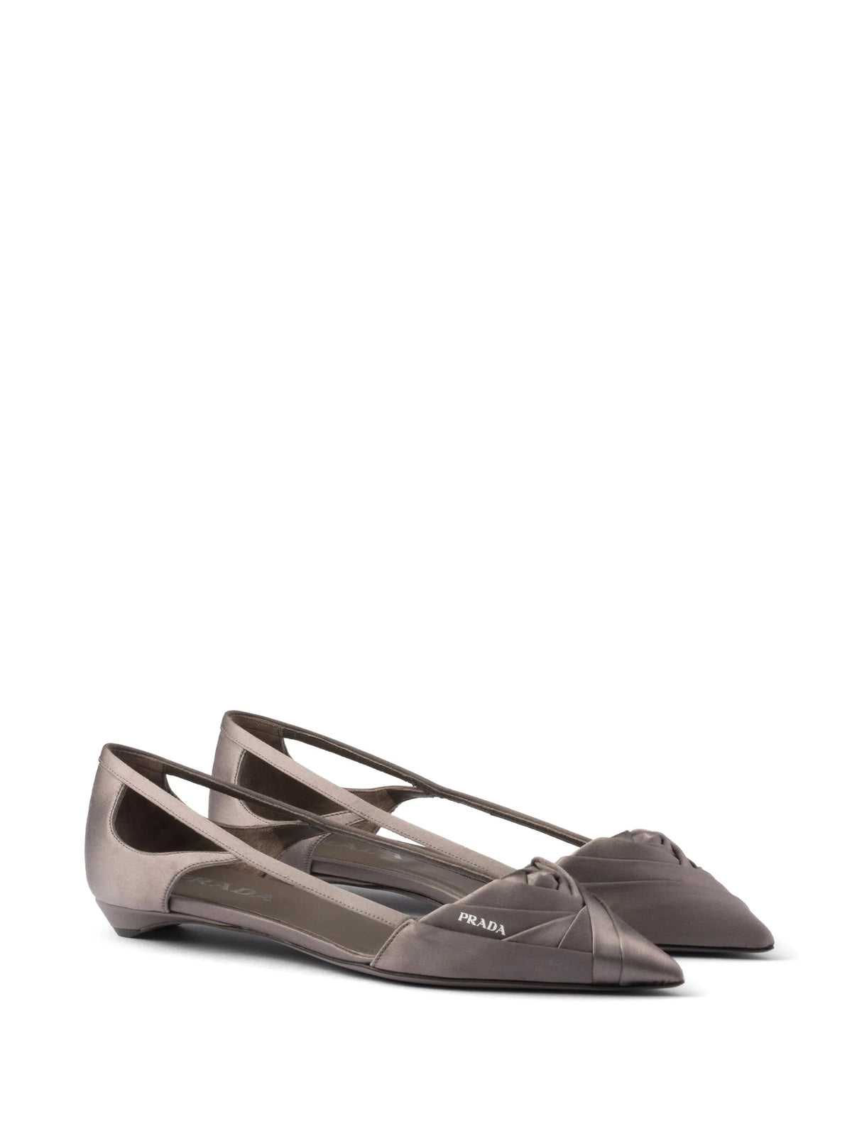 Prada - Satin Cut-out Ballerinas