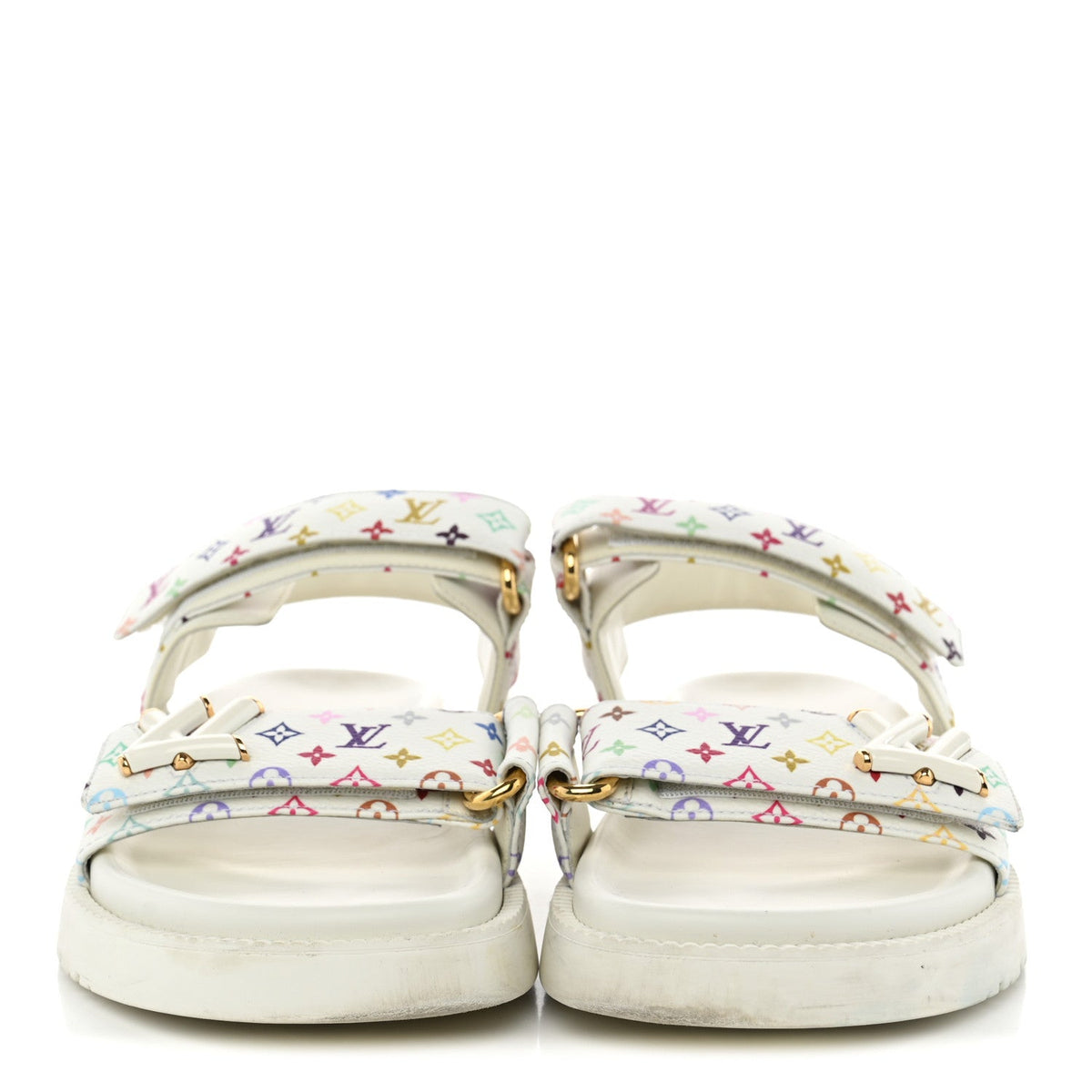 Louis Vuitton - LV X TM Monogram Multicolor Sunset Flat Sandals - White