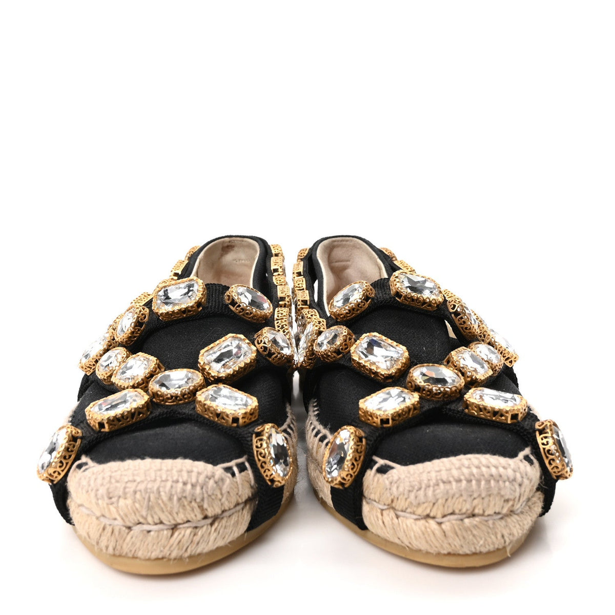 Gucci - Canvas Crystal Embellished Espadrilles
