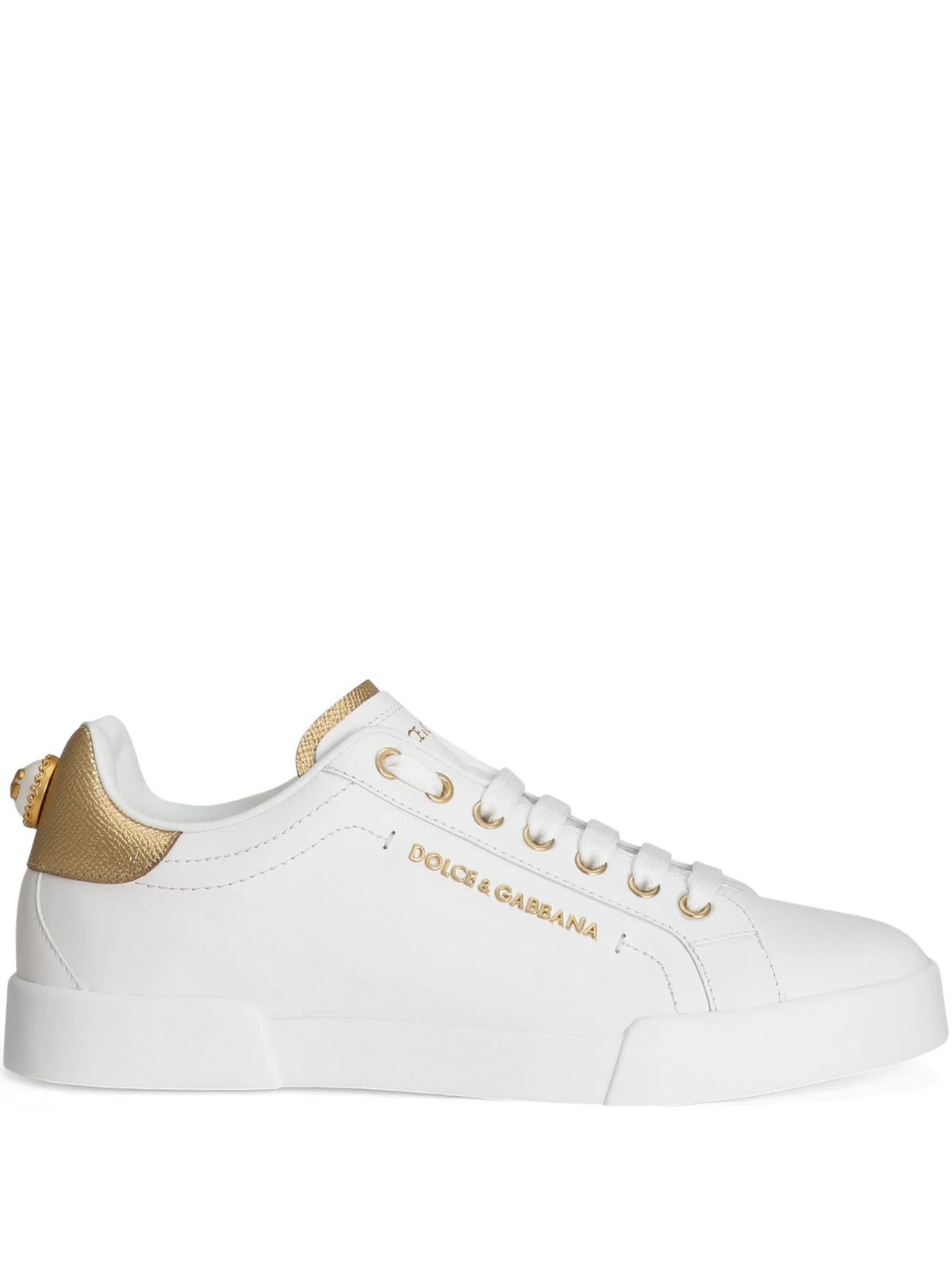 Dolce & Gabbana - Calfskin Nappa Portofino Sneakers With Lettering