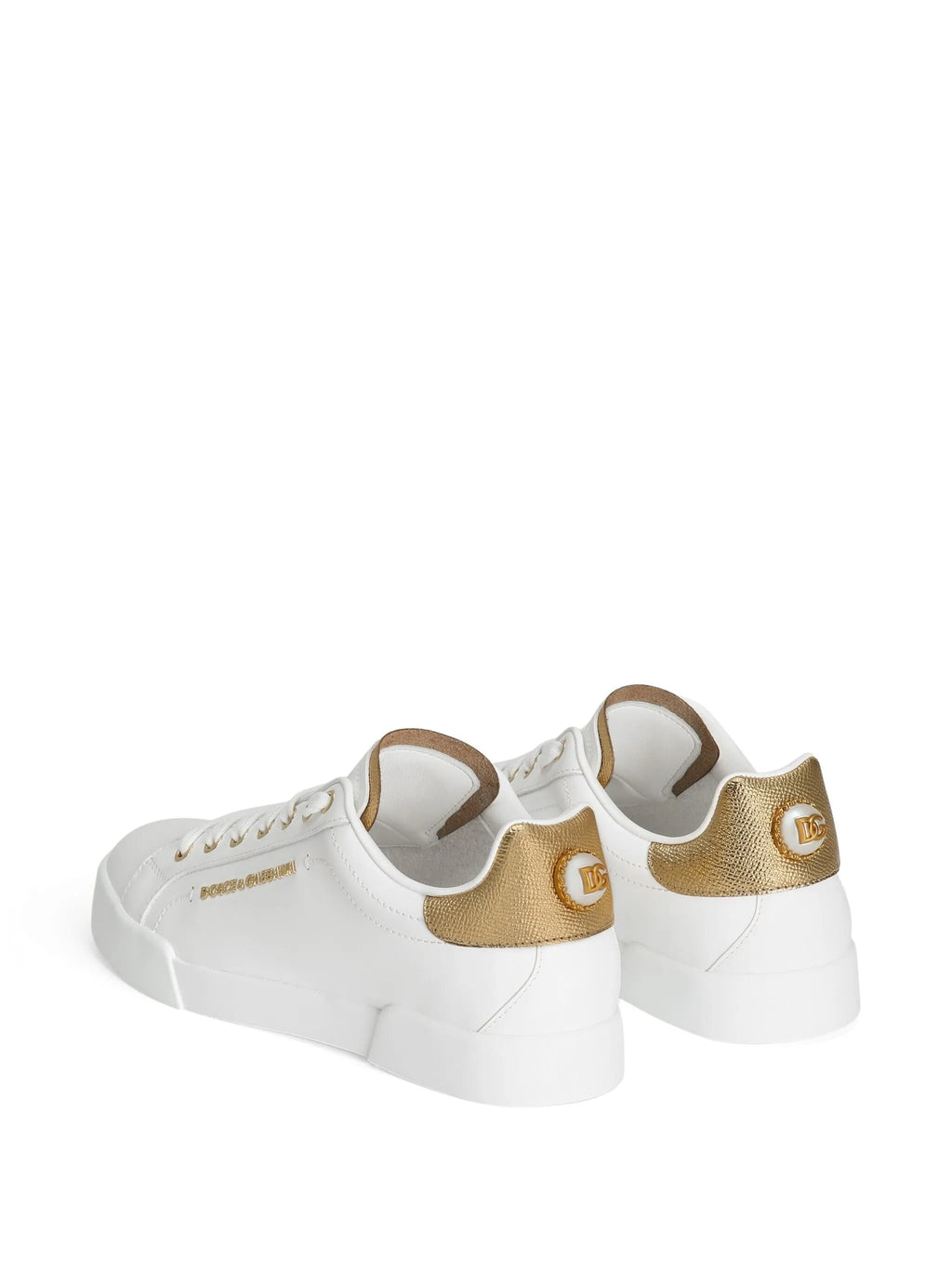 Dolce & Gabbana - Calfskin Nappa Portofino Sneakers With Lettering