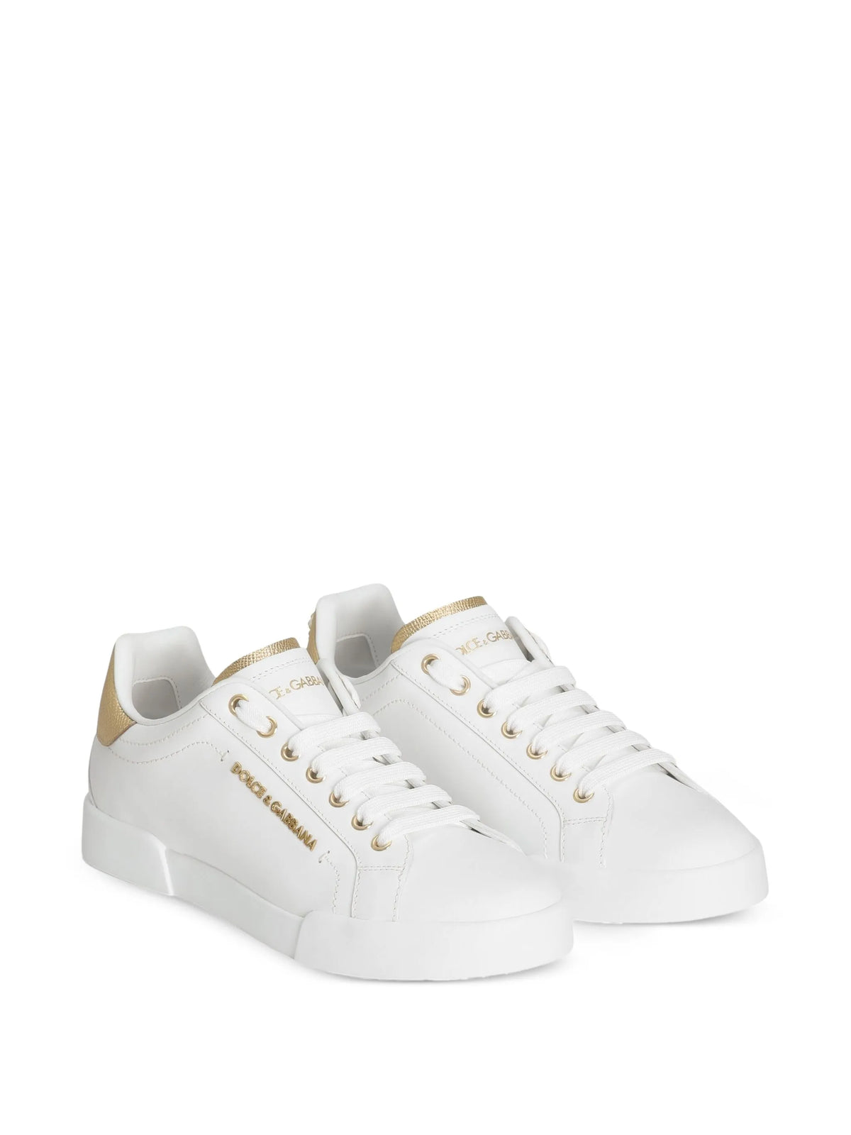 Dolce & Gabbana - Calfskin Nappa Portofino Sneakers With Lettering
