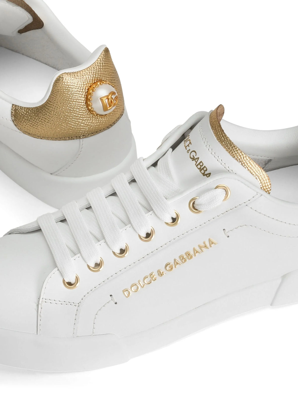 Dolce & Gabbana - Calfskin Nappa Portofino Sneakers With Lettering