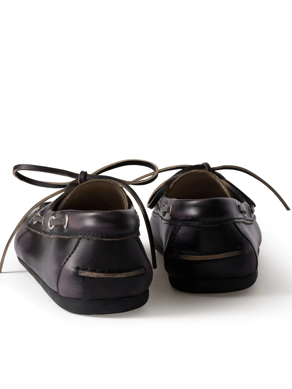 Miu Miu - Bleached-effect Deck Leather Loafers