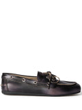 Miu Miu - Bleached-effect Deck Leather Loafers