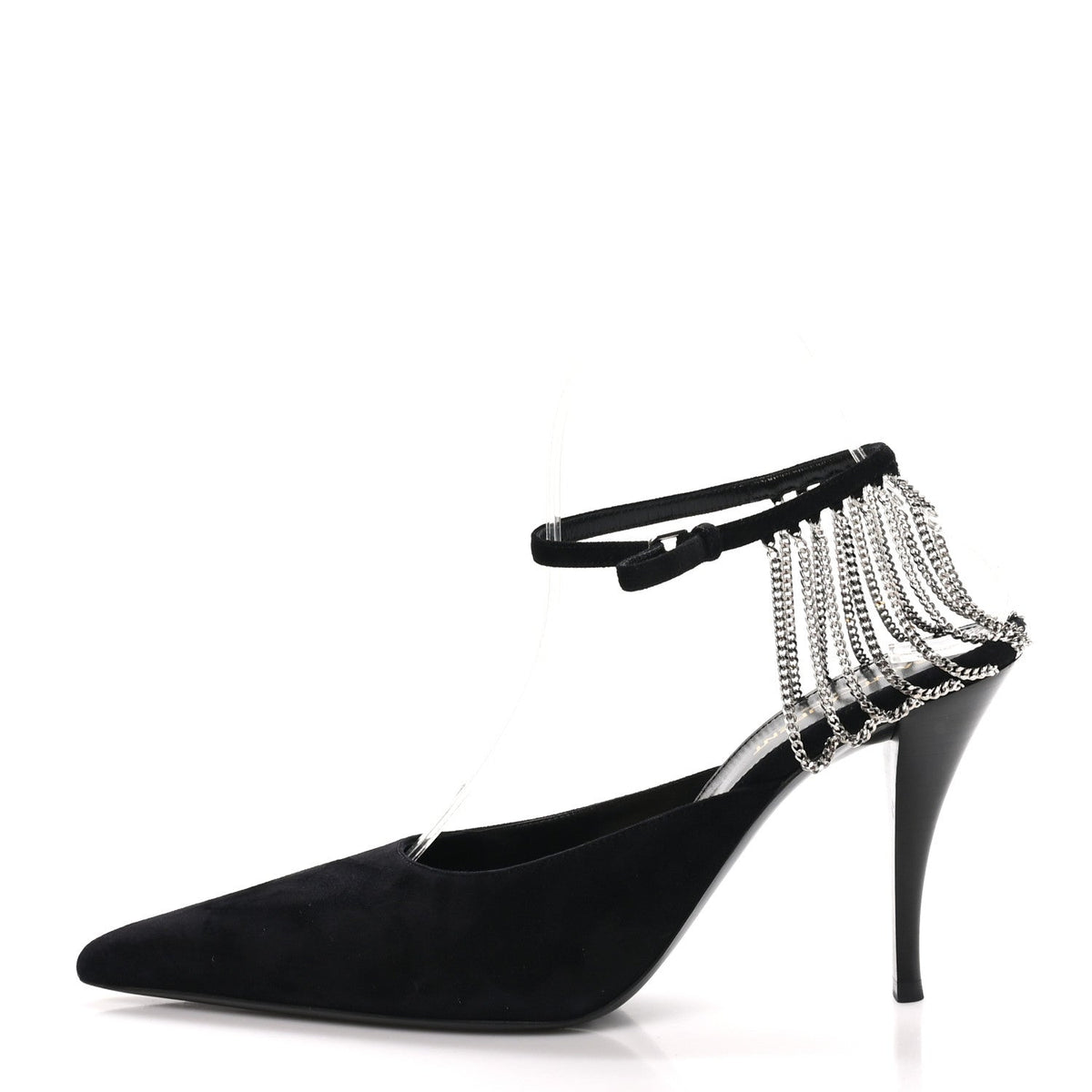 Saint Laurent - Kid Scamosciato Sling 90 Chain Pumps