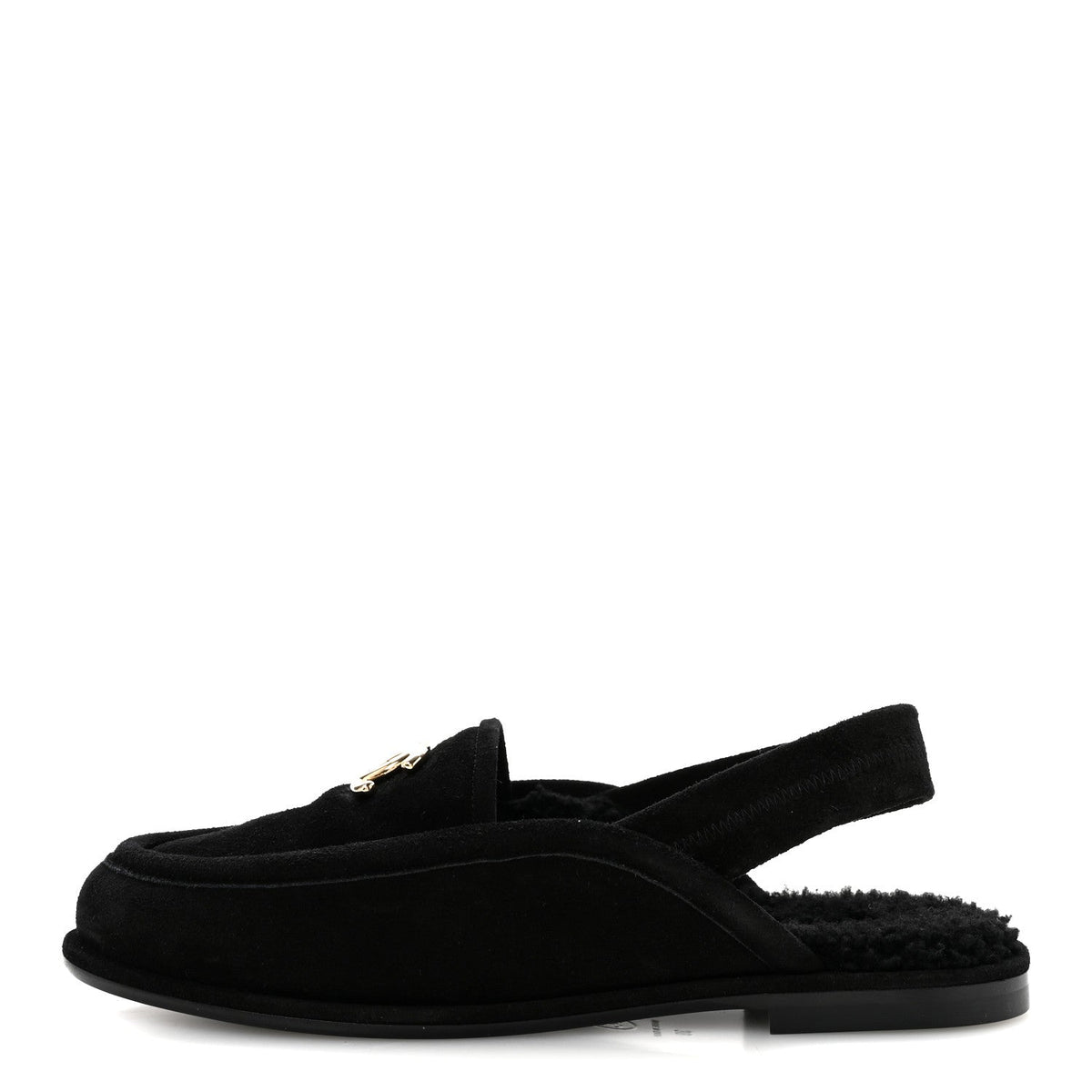 Chanel - Suede Calfskin CC Slingback Loafers