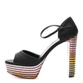 Christian Louboutin - Satin Strass Sandaloo Aftersun 130 Sandals