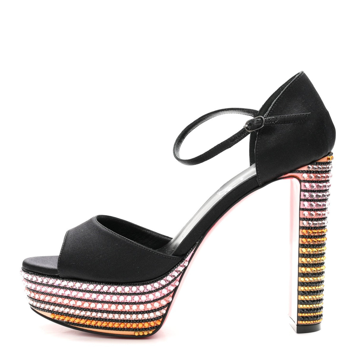 Christian Louboutin - Satin Strass Sandaloo Aftersun 130 Sandals