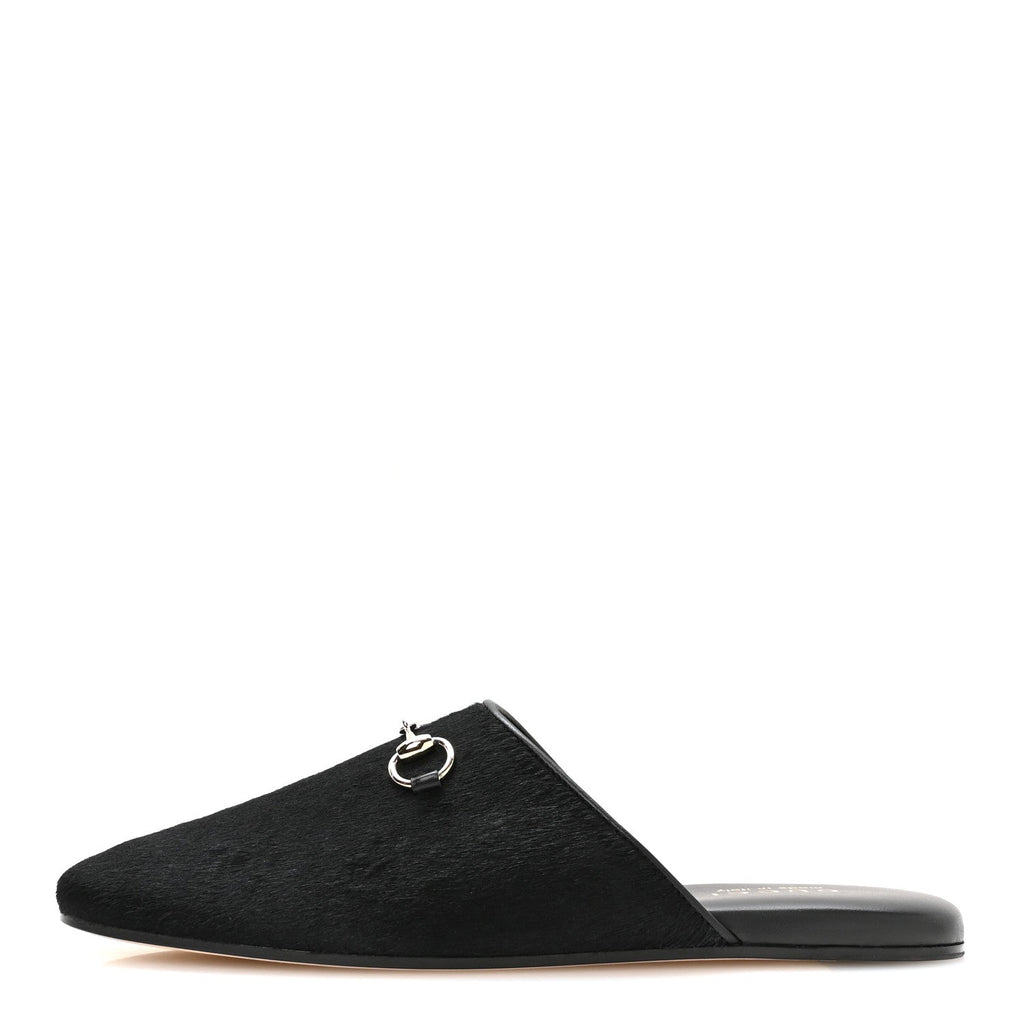 Gucci - Fur Horsebit Mules