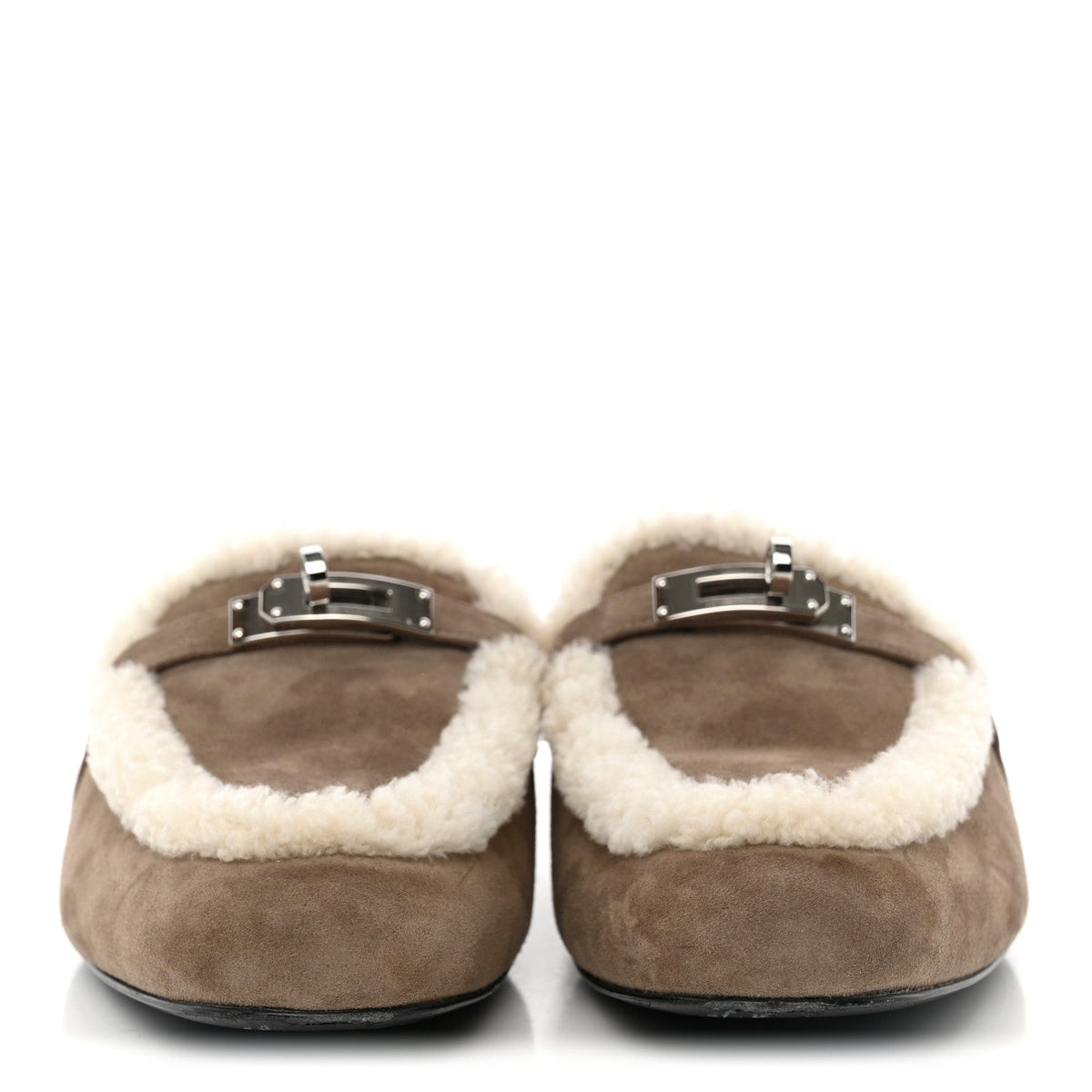 Hermès - Suede Goatskin Shearling Oz Mules