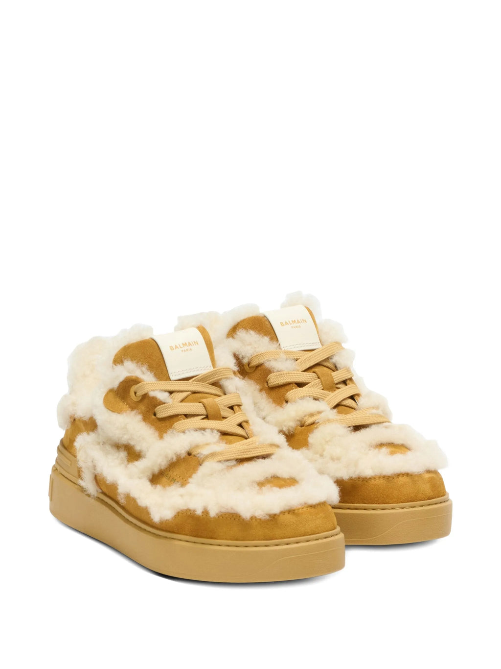 Balmain - Shearling Suede Sneakers