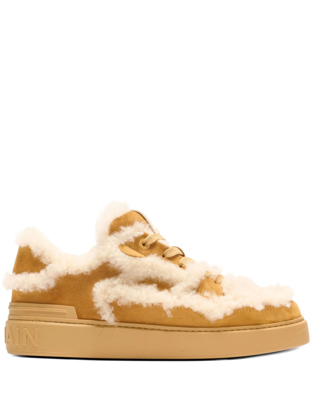 Balmain - Shearling Suede Sneakers