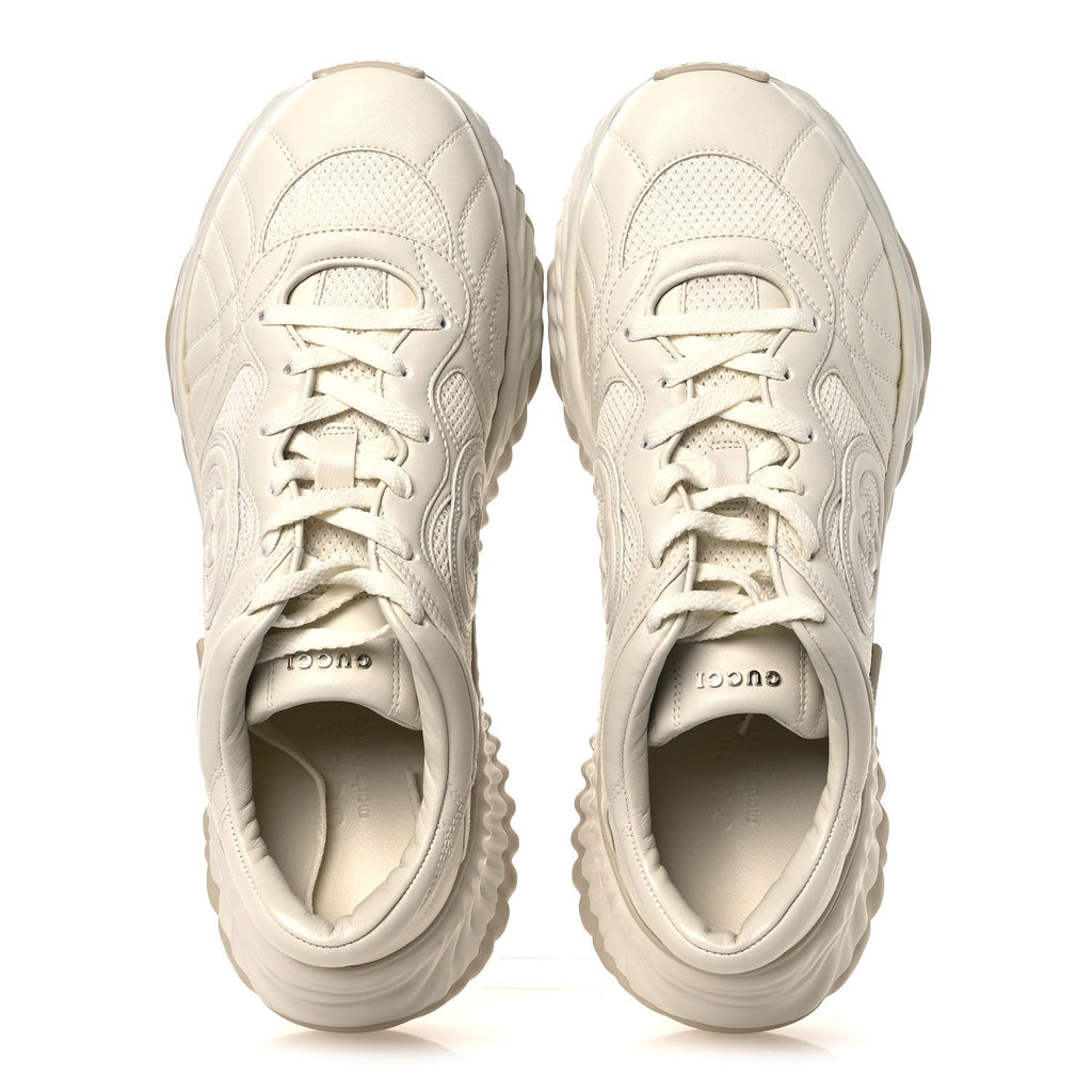 Gucci - New Nappa Sombre Interlocking G Ripple Platform Sneakers 9.5 Off White