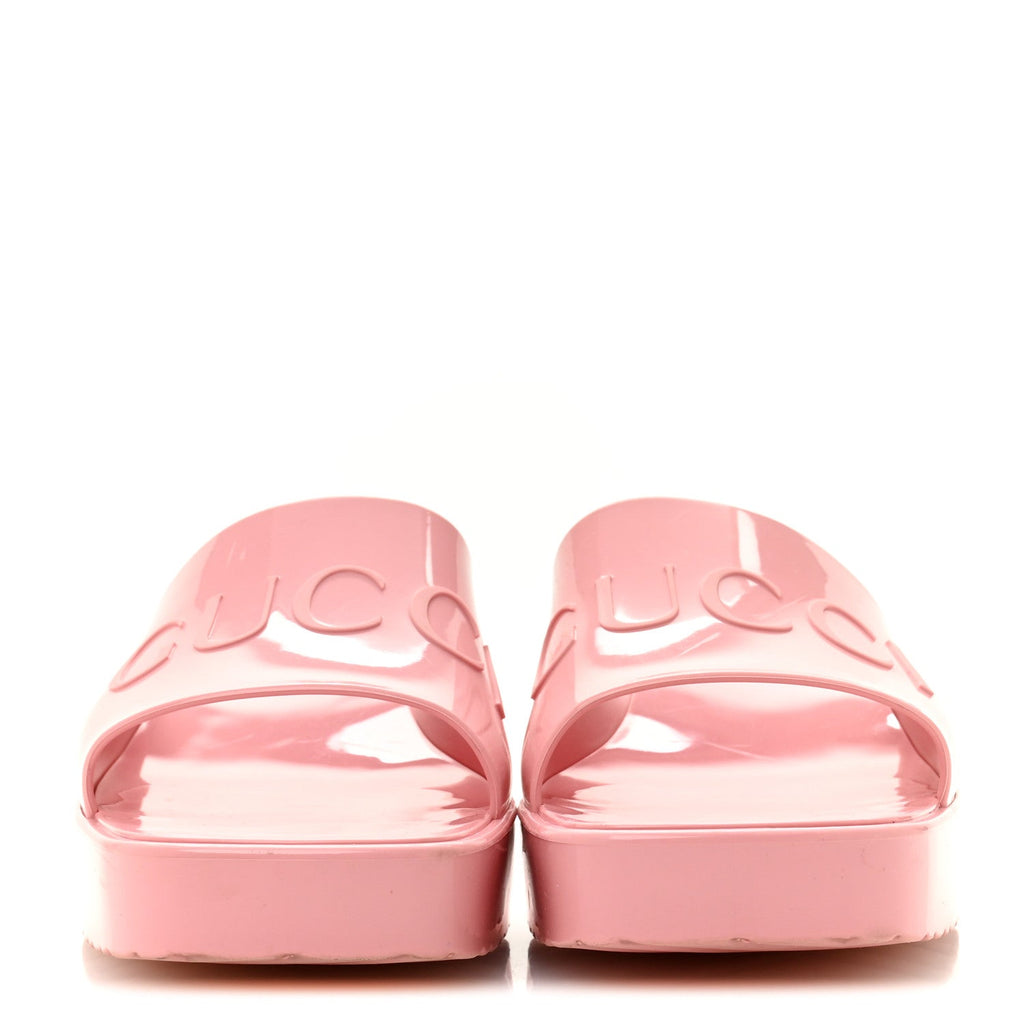 Gucci - Rubber Gucci Logo Platform 20/60mm Slide Sandals