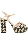 Valentino - 115mm Houndstooth Platform Heeled Sandals