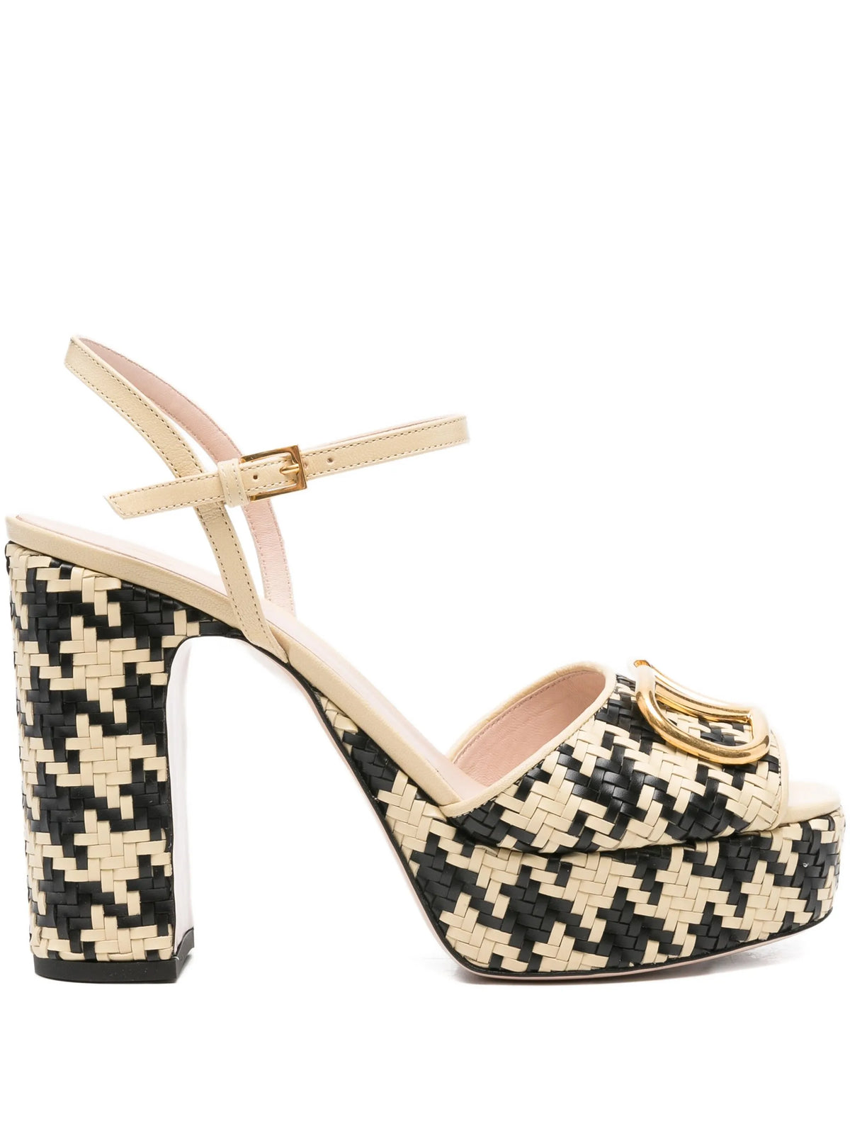 Valentino - 115mm Houndstooth Platform Heeled Sandals