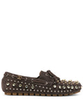 Valentino - Studded Suede Boat Shoes