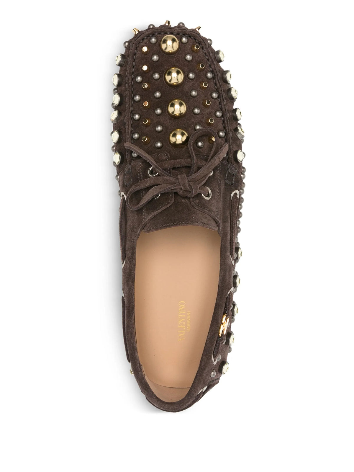 Valentino - Studded Suede Boat Shoes