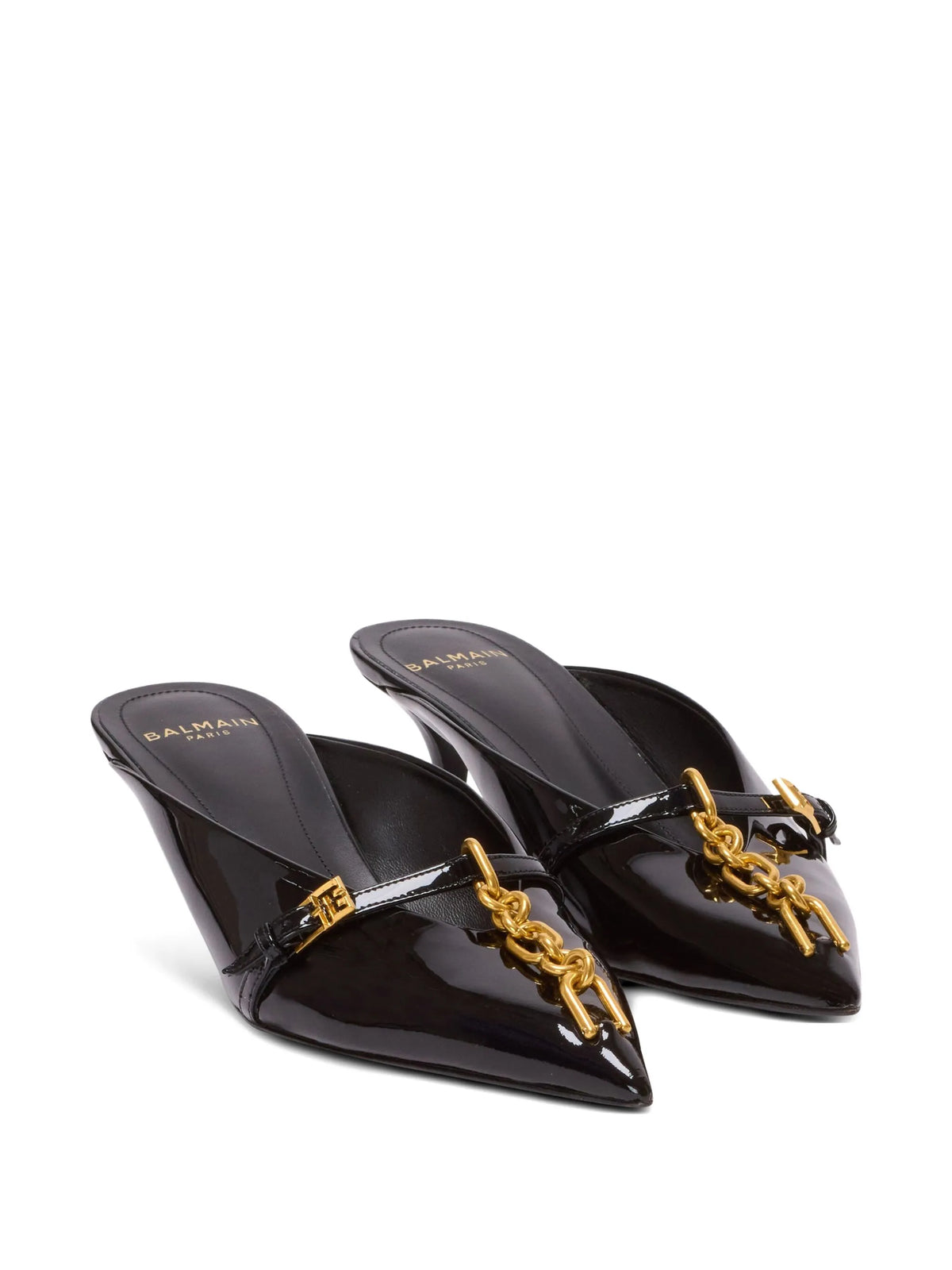 Balmain - Sync Patent Leather Mules