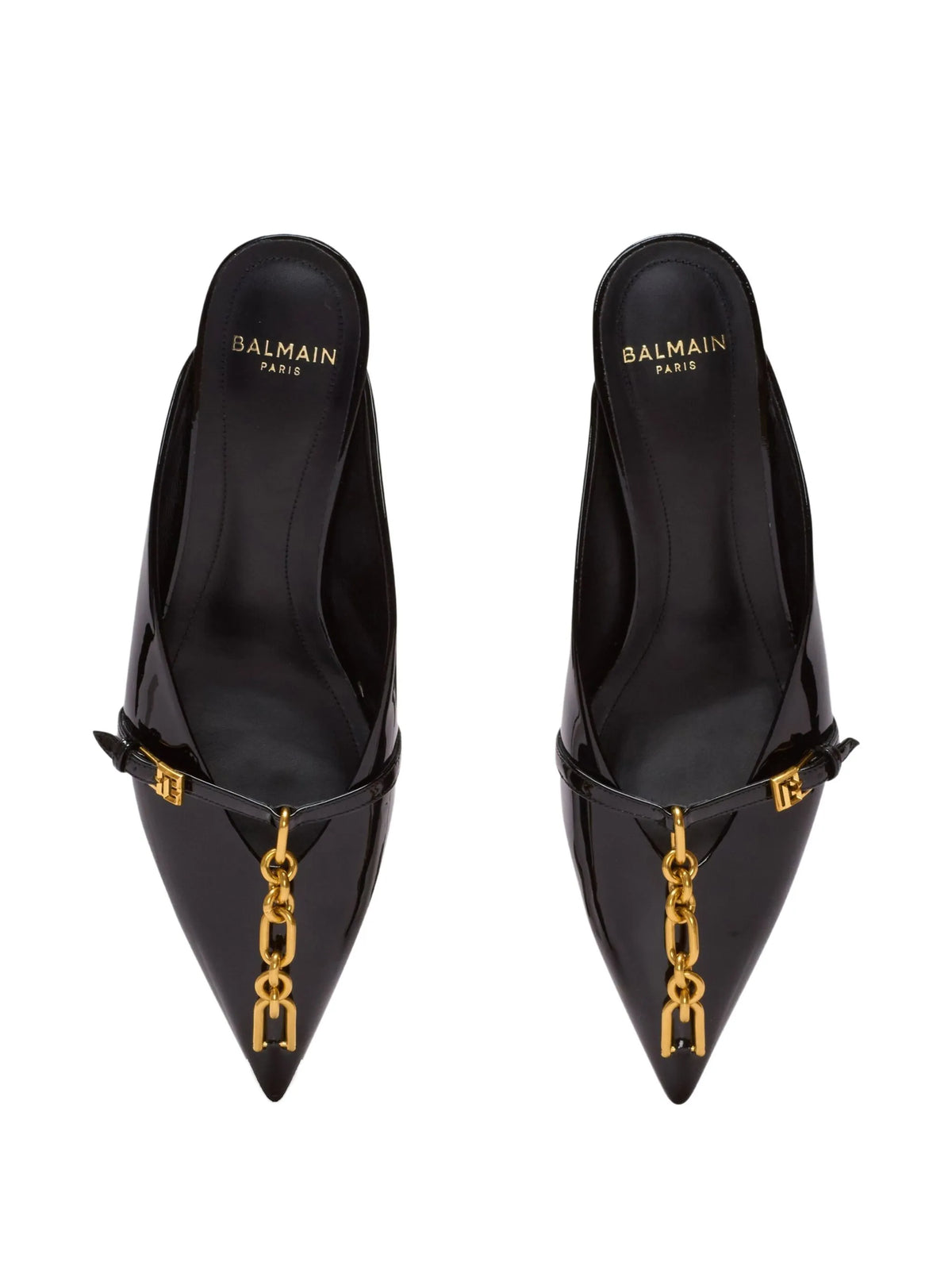 Balmain - Sync Patent Leather Mules