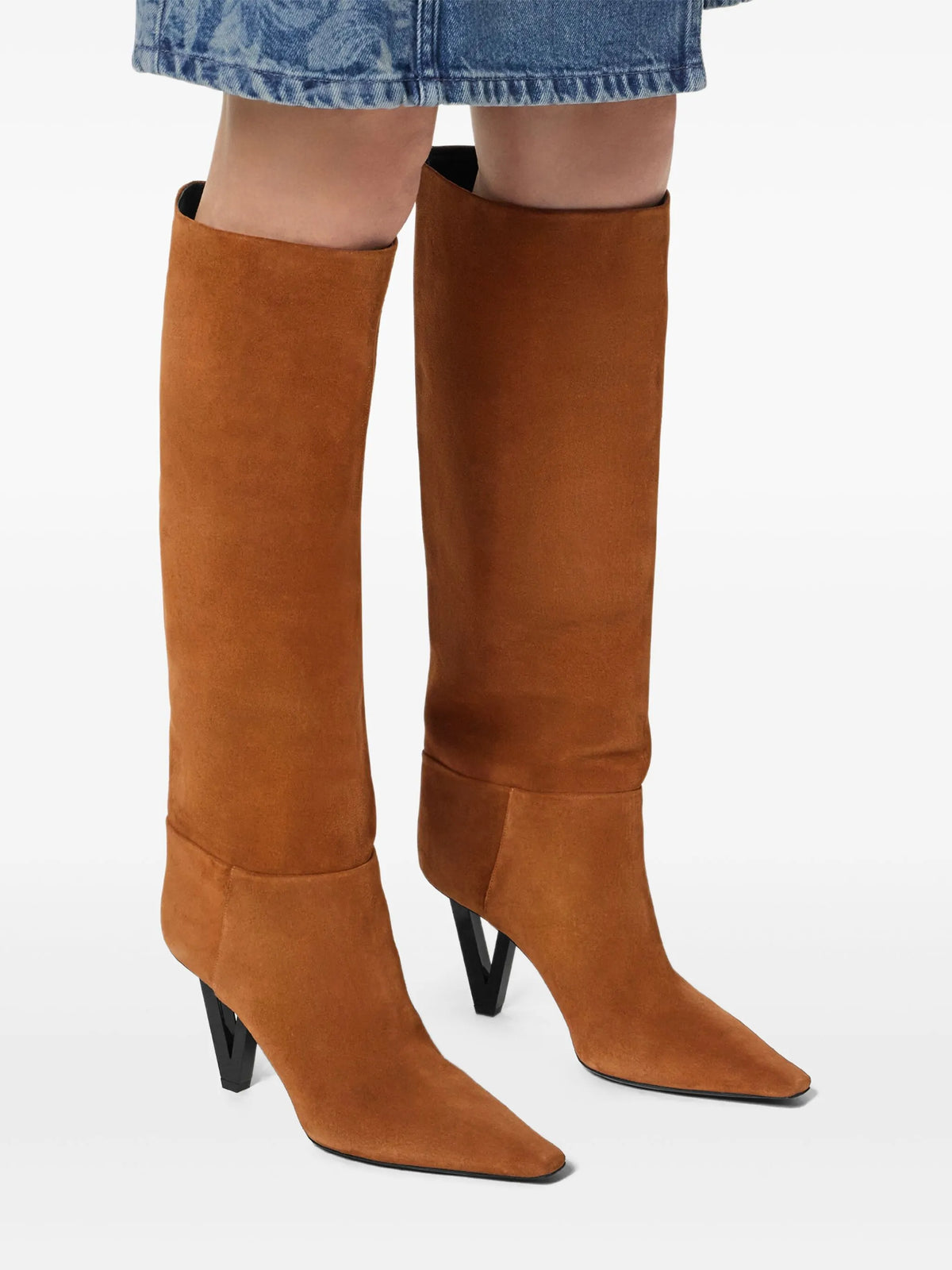 Versace - V2025 Suede Knee-high Boots