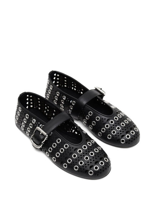 Alaïa - Eyelet-embellished Ballet Flats