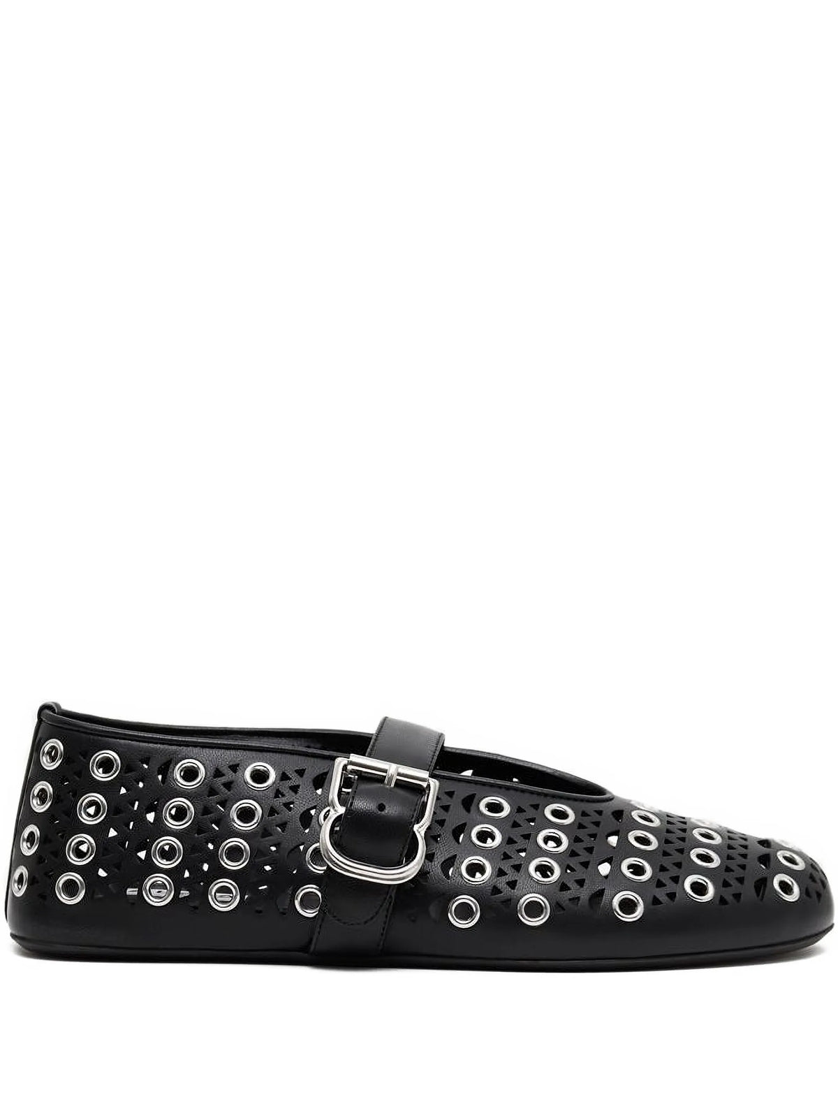 Alaïa - Eyelet-embellished Ballet Flats