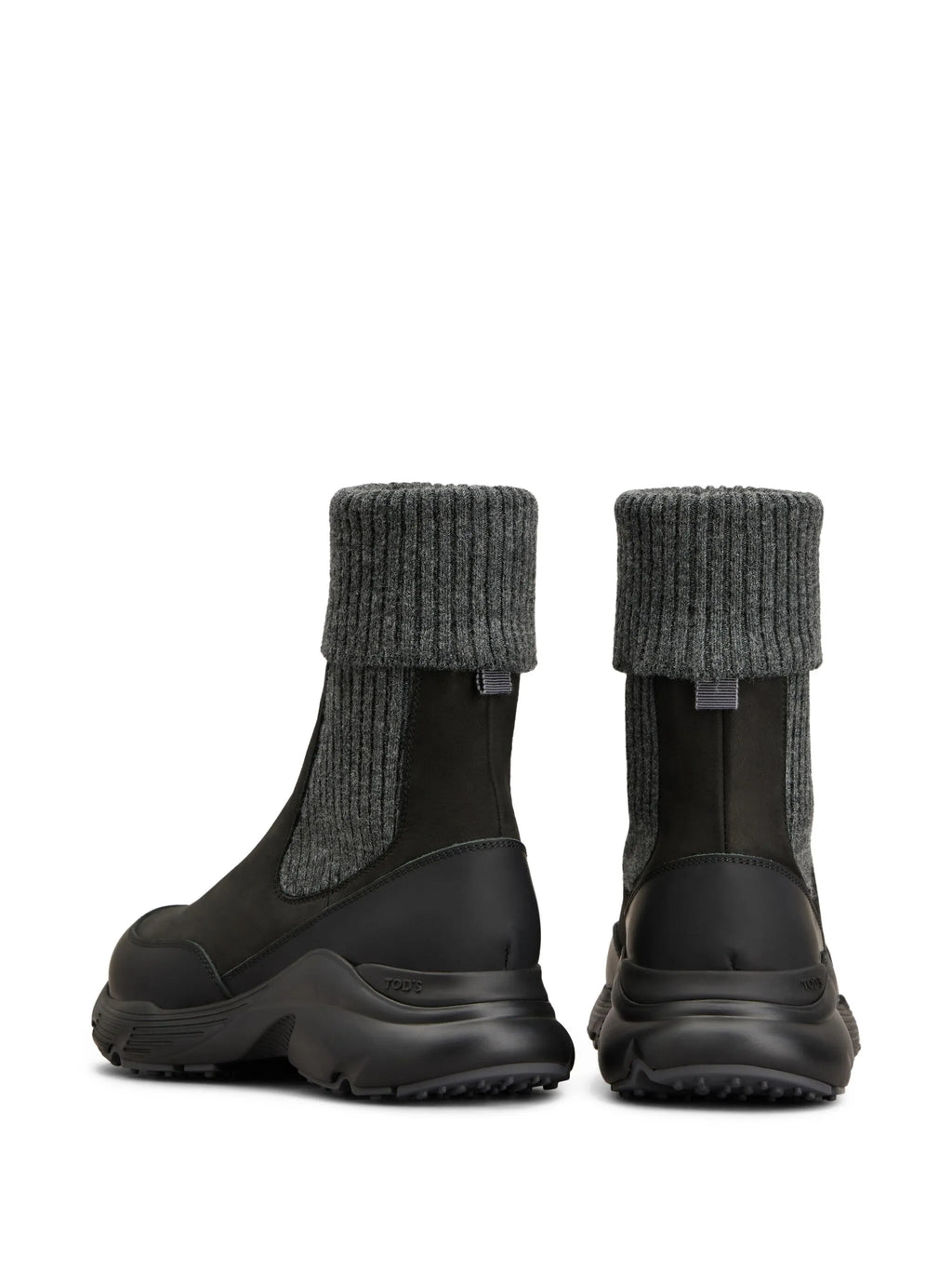 Tod's - Chelsea Boots In Nubuck And Knit