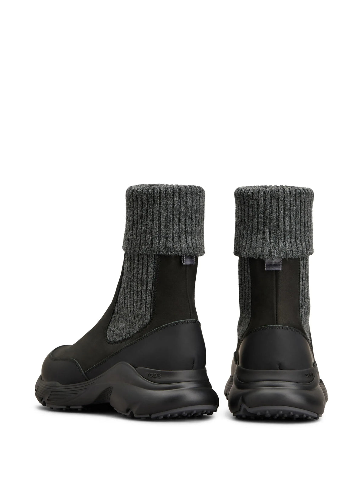 Tod's - Chelsea Boots In Nubuck And Knit