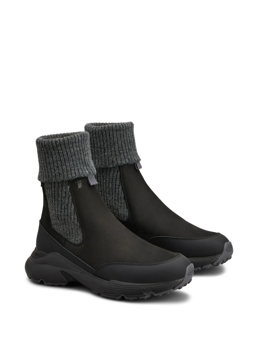 Tod's - Chelsea Boots In Nubuck And Knit