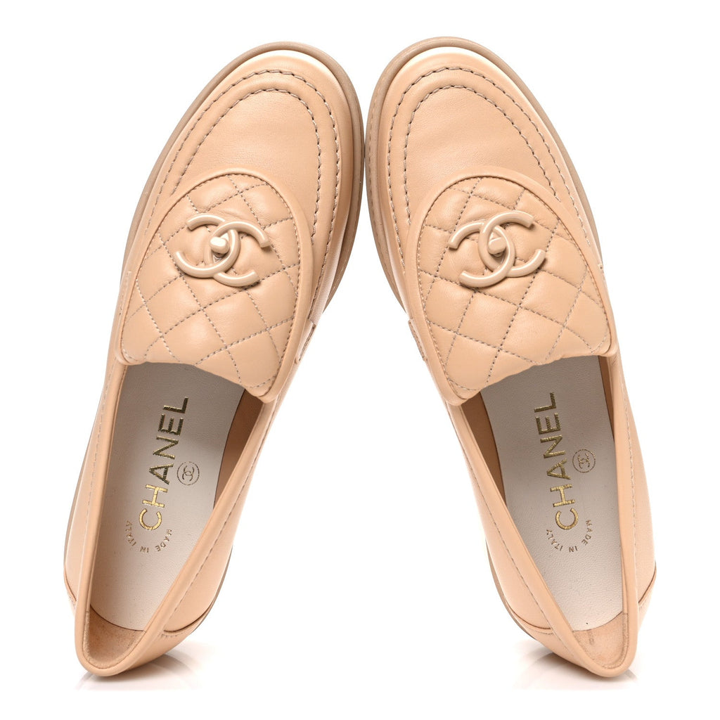 Chanel - Lambskin Quilted CC Turnlock Moccasins