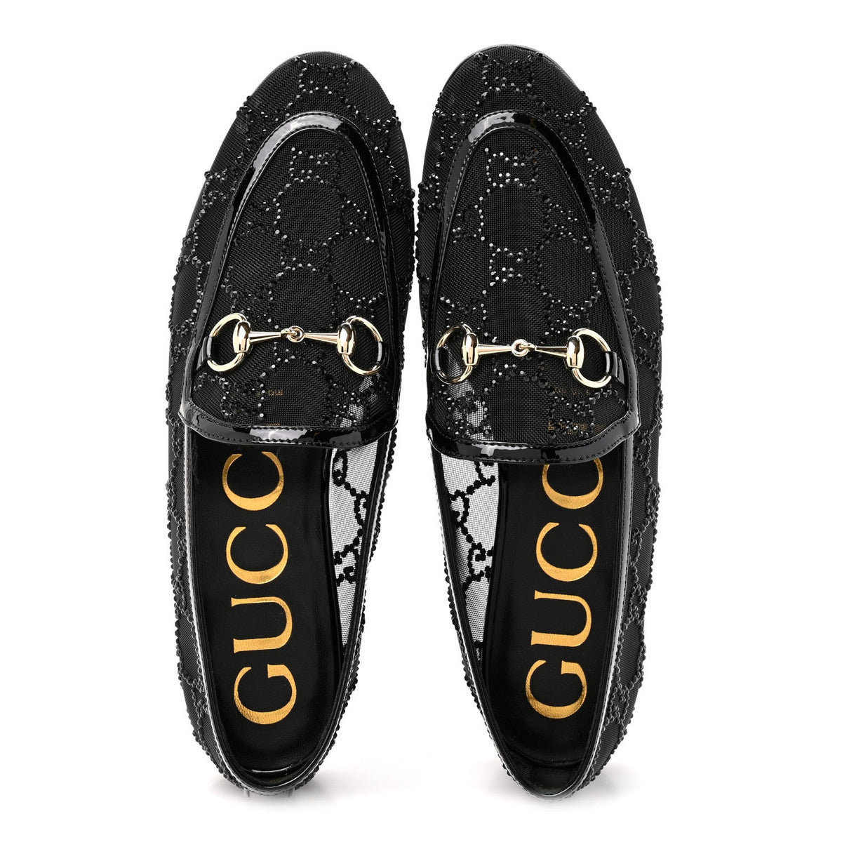 Gucci - Tela Retino Kid Scamosciato Crystal GG Monogram Jordaan Loafer