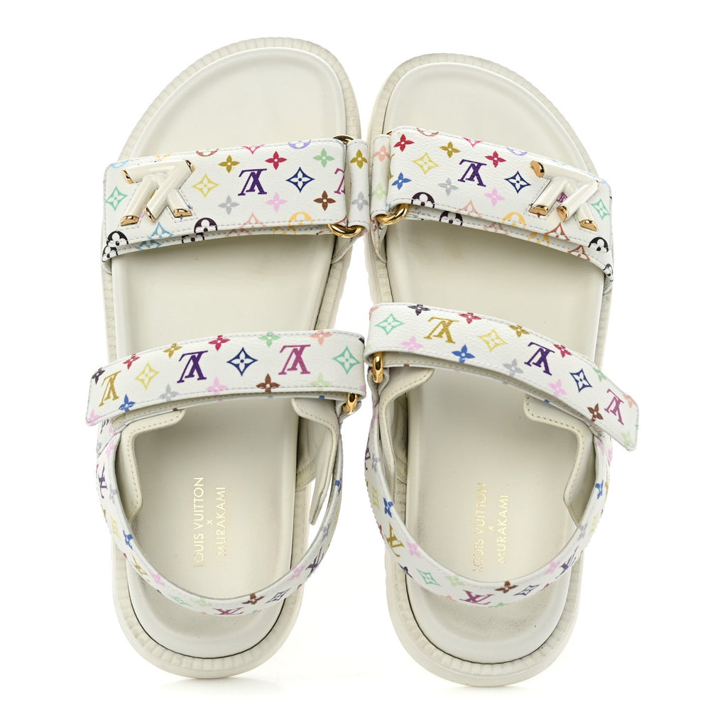 Louis Vuitton - LV X TM Monogram Multicolor Sunset Flat Sandals - White