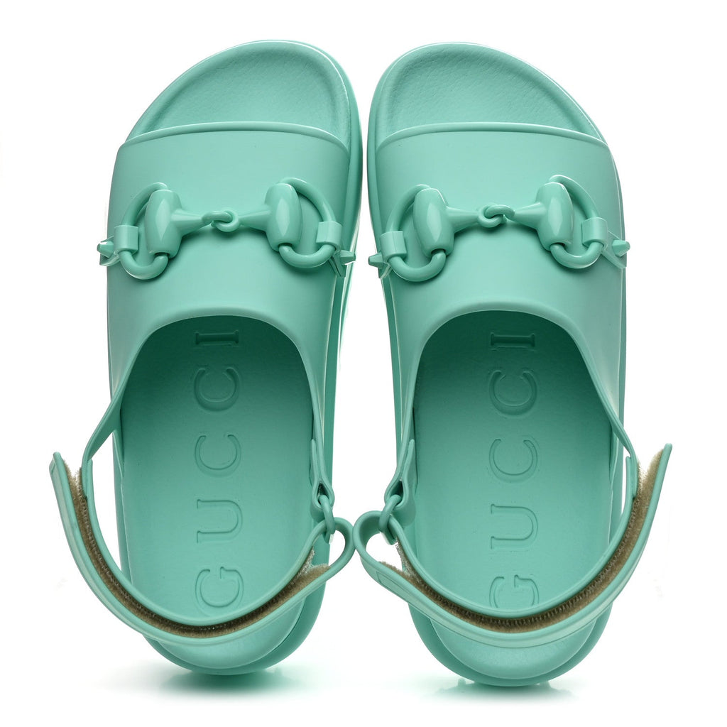 Gucci - Soft Rubber Horsebit Slingback Sandals
