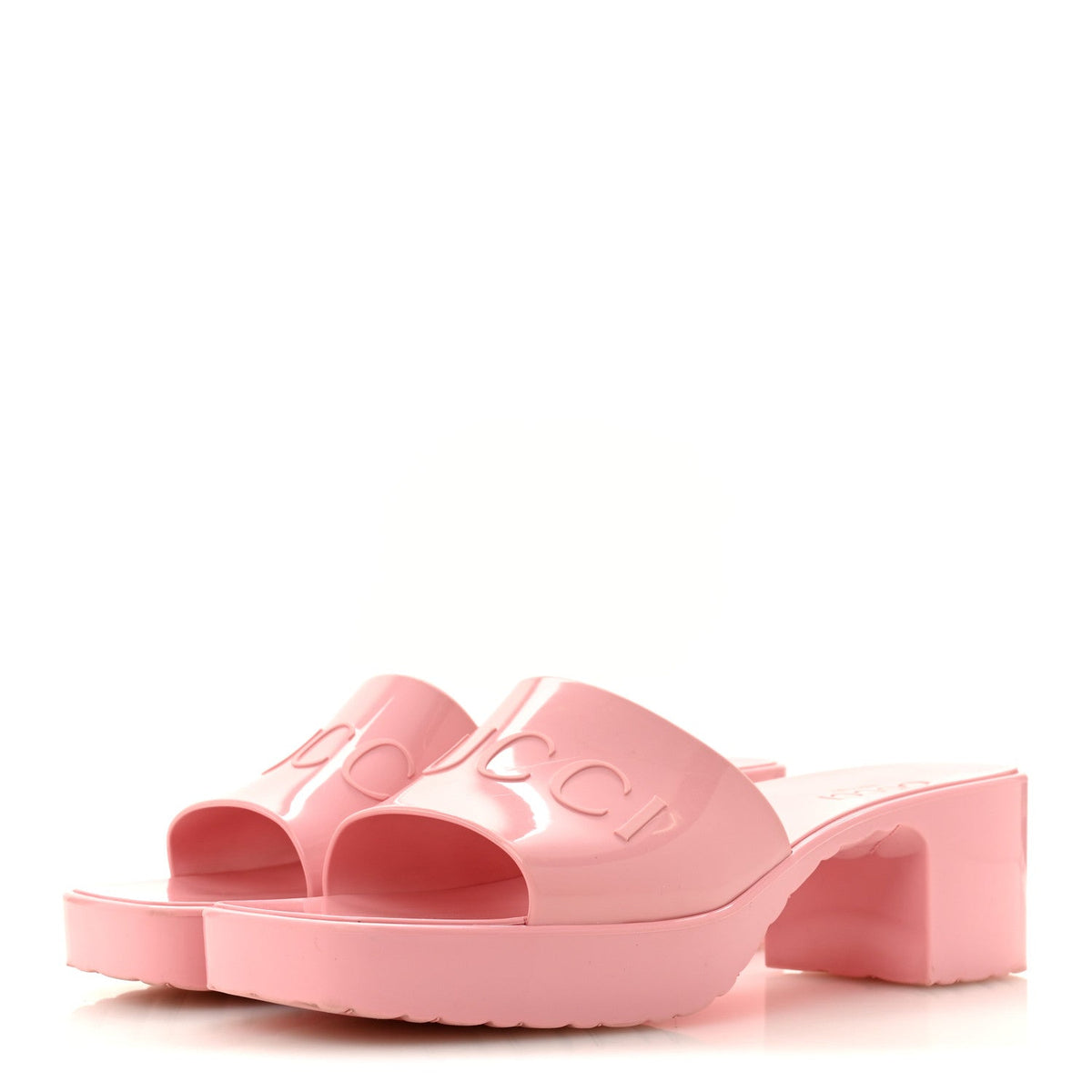 Gucci - Rubber Gucci Logo Platform 20/60mm Slide Sandals